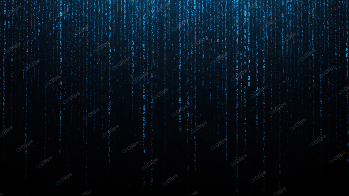 Digital Matrix Code Blue Background