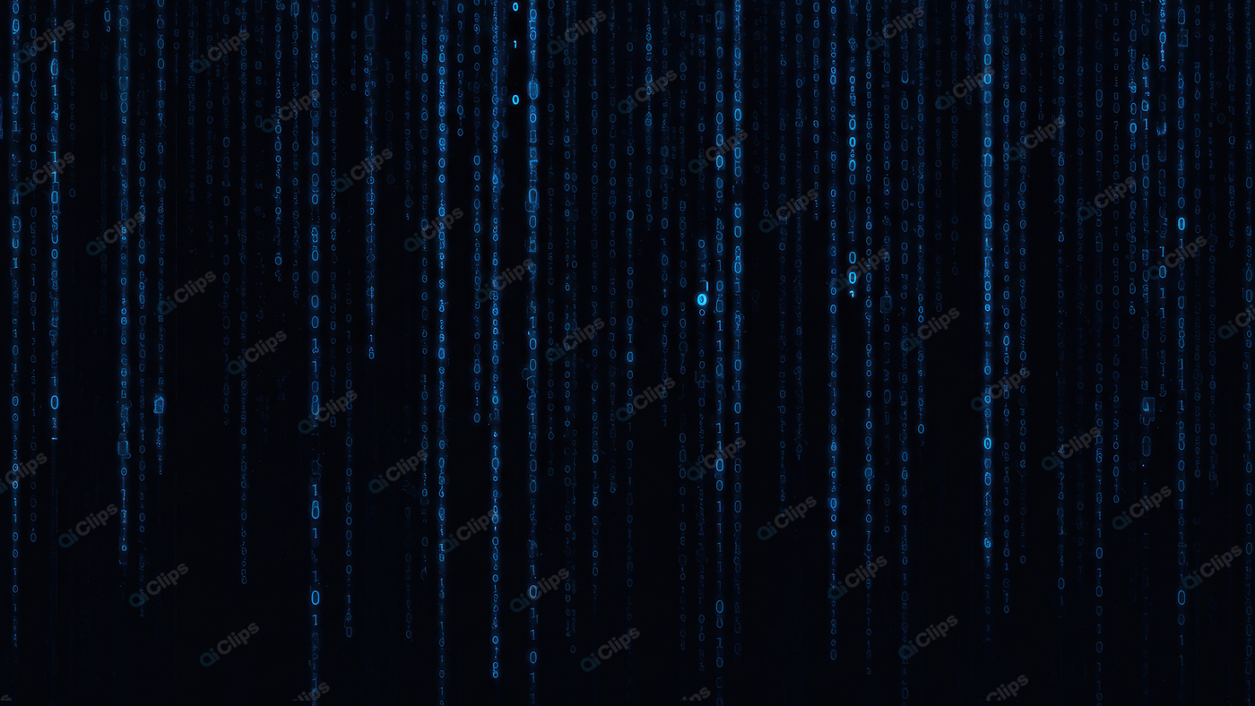 Digital Matrix Code Background in Blue