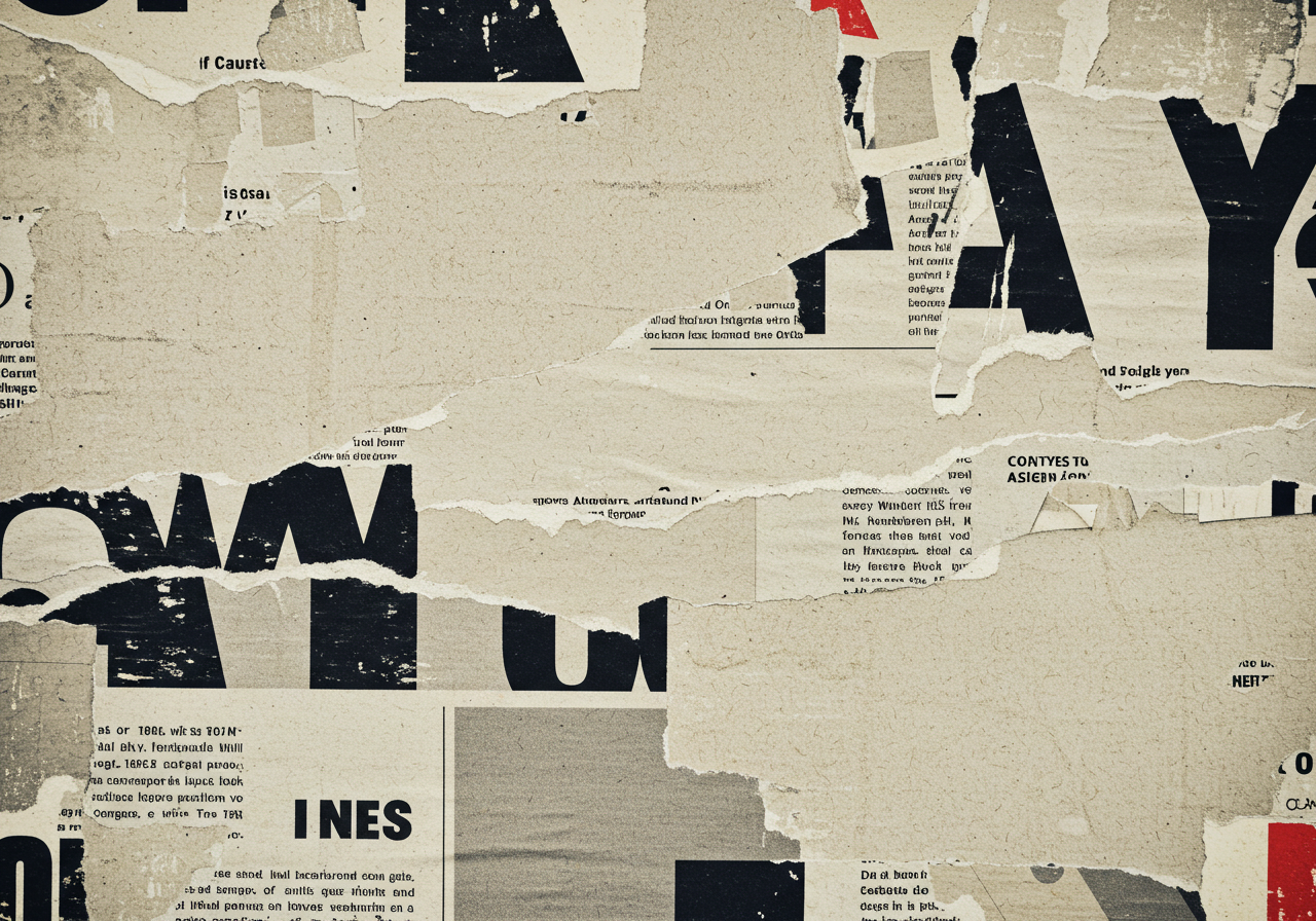 Vintage Torn Poster Collage Background