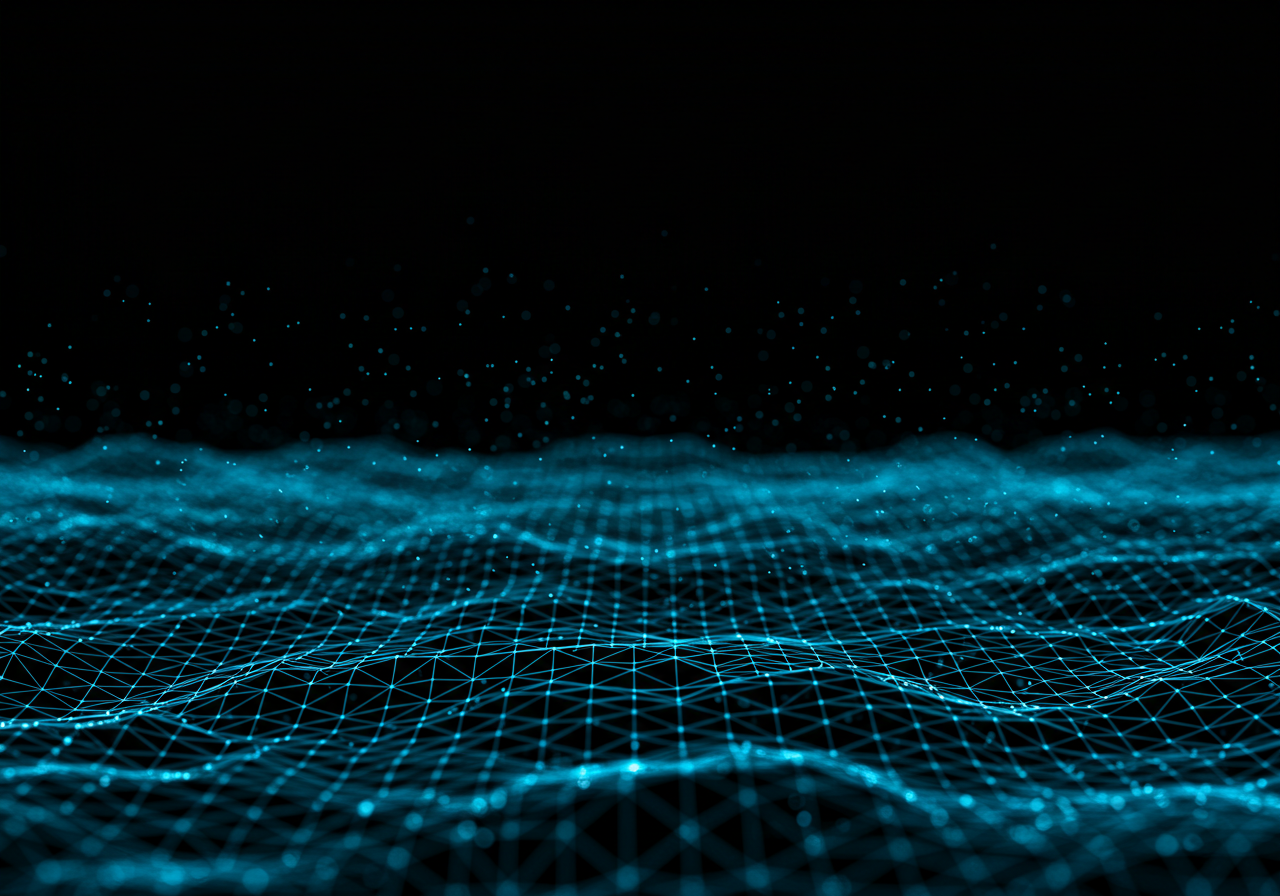 Digital Data Waveform on Dark Background