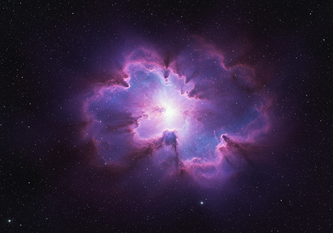 Purple Nebula in Starry Space