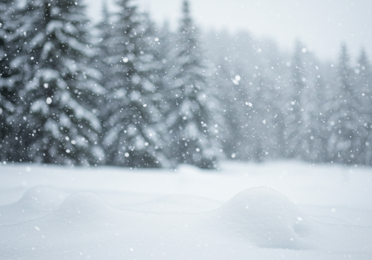 Snowfall in Pine Forest Winter Wonderland