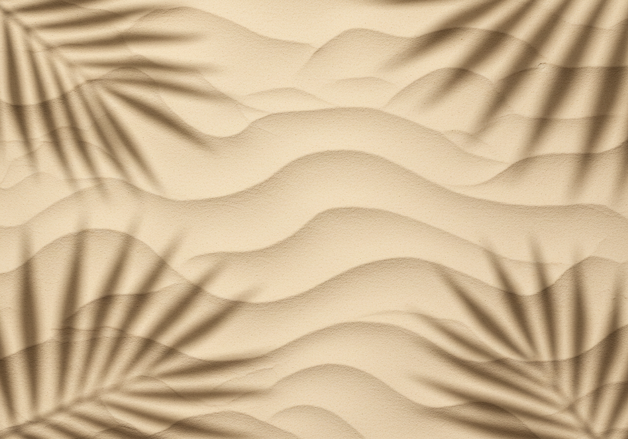Desert Sand Dunes with Leaf Shadows