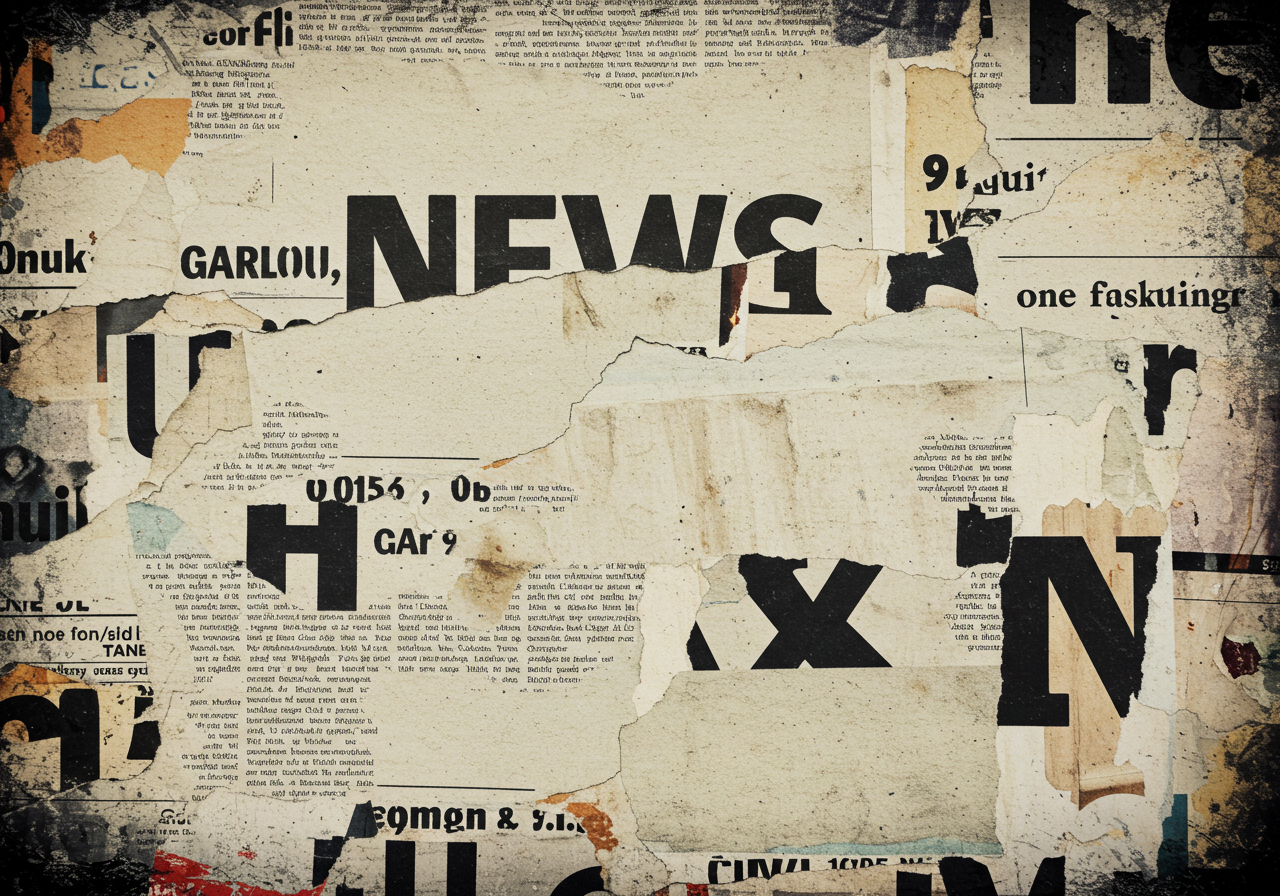 Vintage Newspaper Collage Background