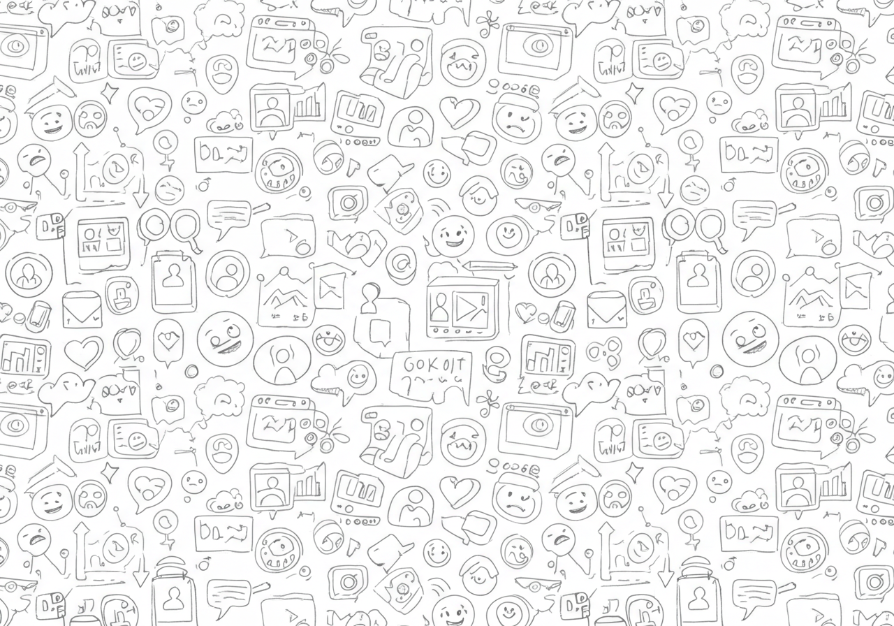 Hand-Drawn Social Media and Technology Doodles
