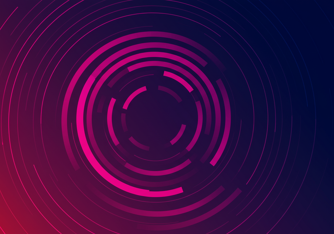 Futuristic Pink Circles on Gradient Background