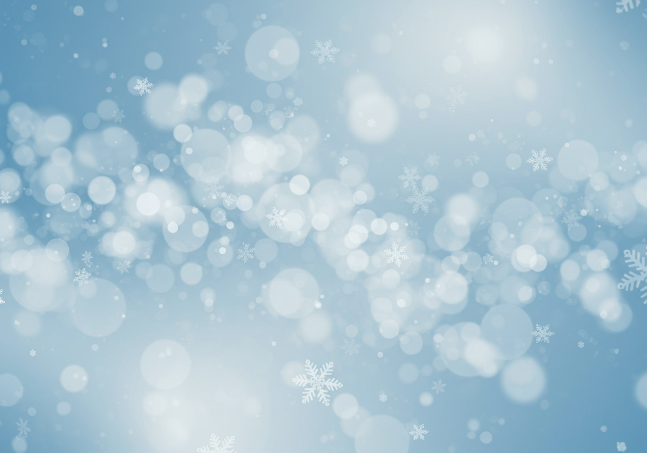 Winter Snowflake Background with Soft Bokeh Lights