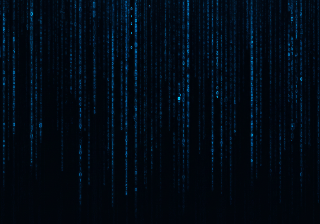 Digital Matrix Code Background in Blue