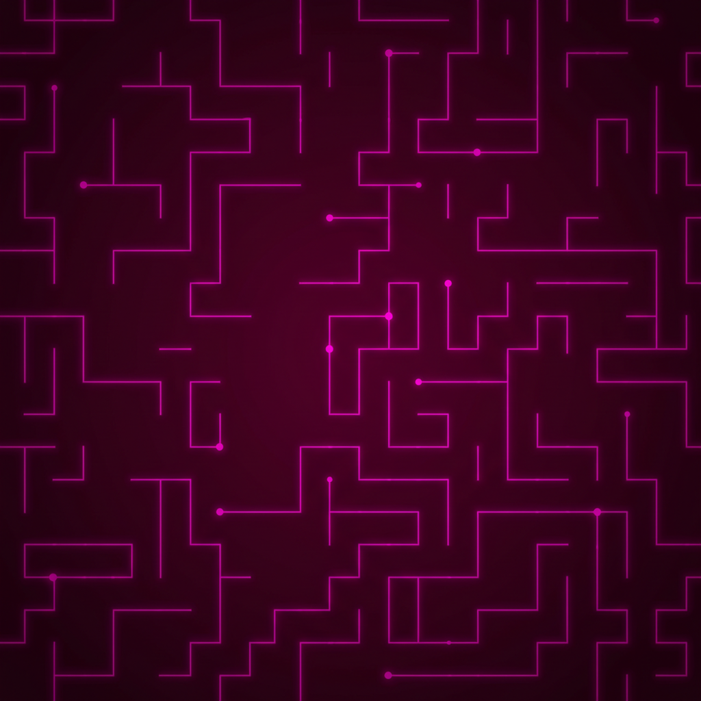 Retro Futuristic Neon Maze Pattern