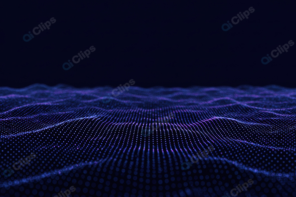 Digital Waveform Pattern with Glowing Dots on Dark Background