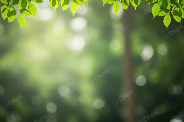 Green Leaf Canopy with Soft Focus Background