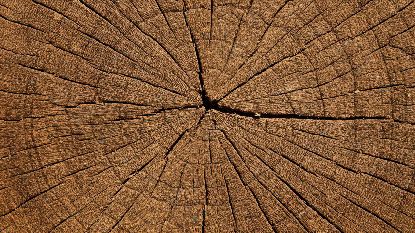 Weathered Tree Trunk with Prominent Growth Rings