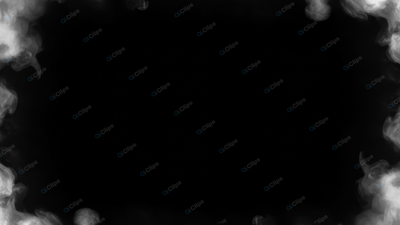 Smoke and Fog Border on Black Background