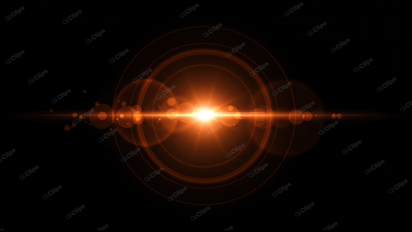Glowing Orange Lens Flare on Black Background