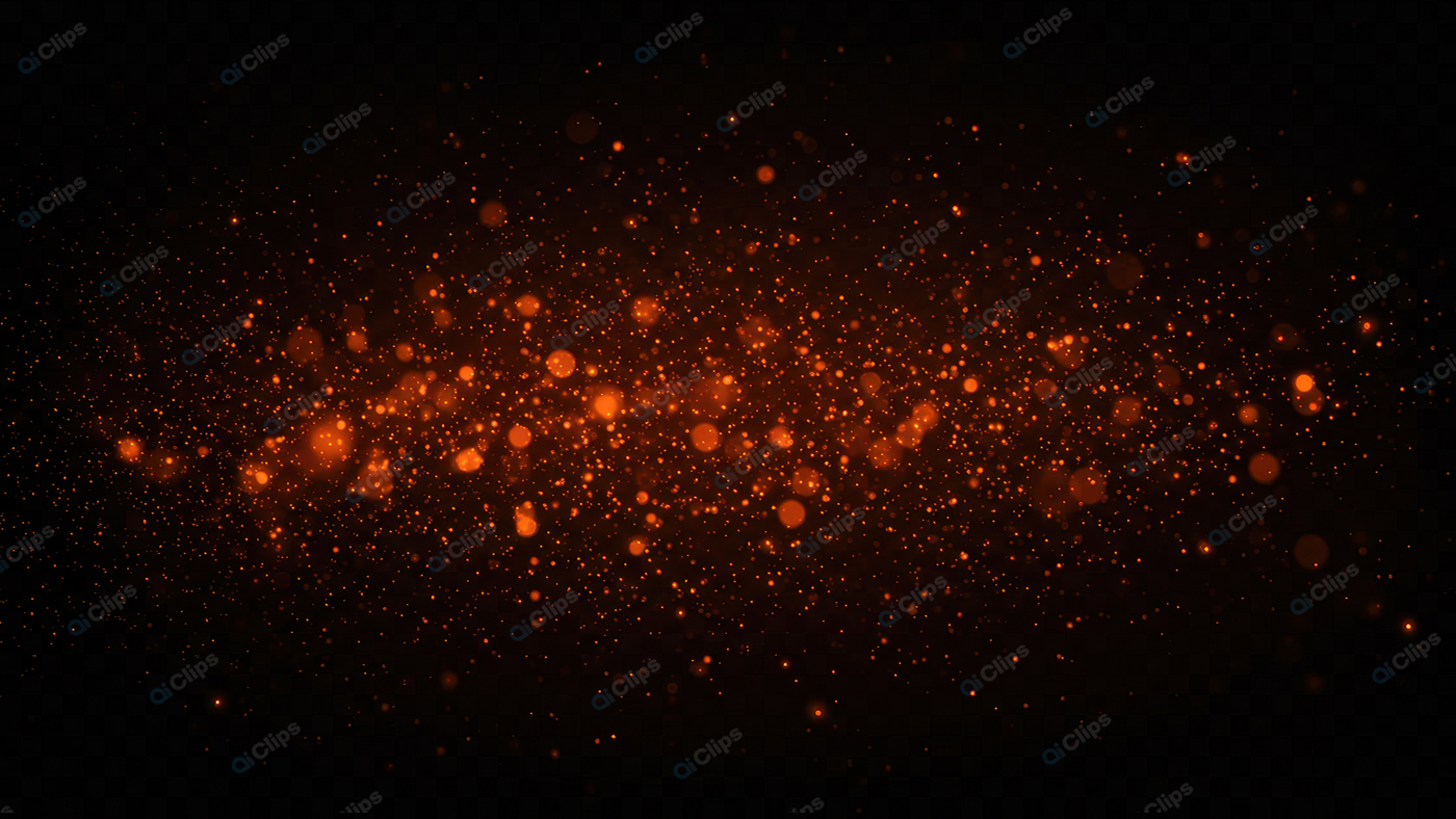 Glowing Orange Light Particles on Dark Background