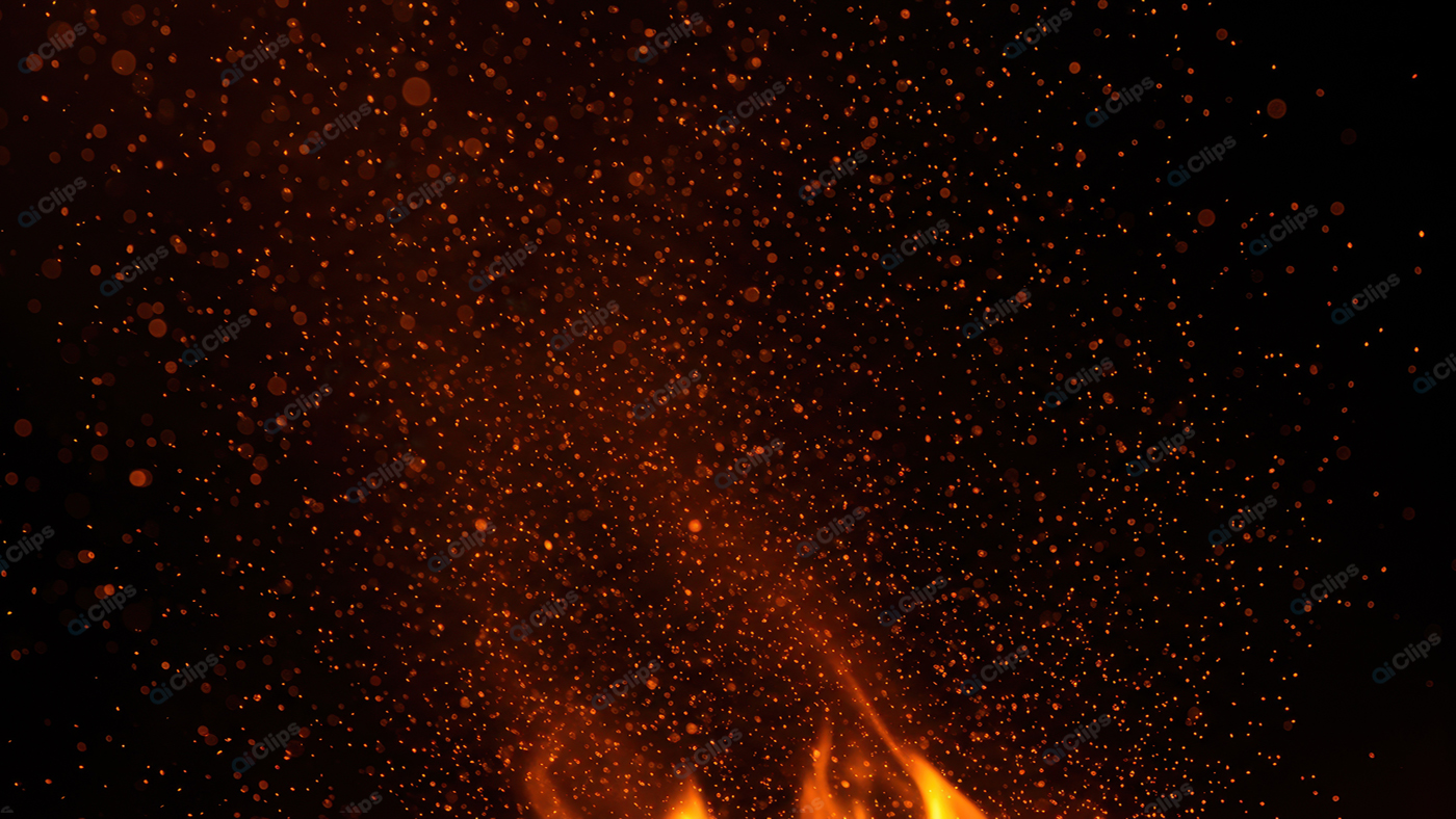 Fiery Sparks and Embers in Dark Background
