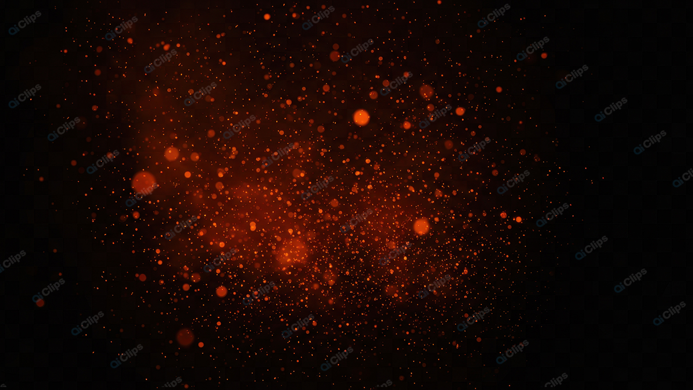 Glowing Orange Particles on Black Background