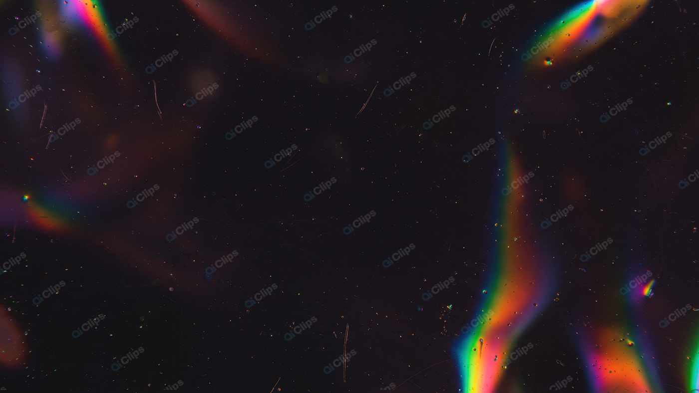 Abstract Dark Space with Rainbow Light Trails