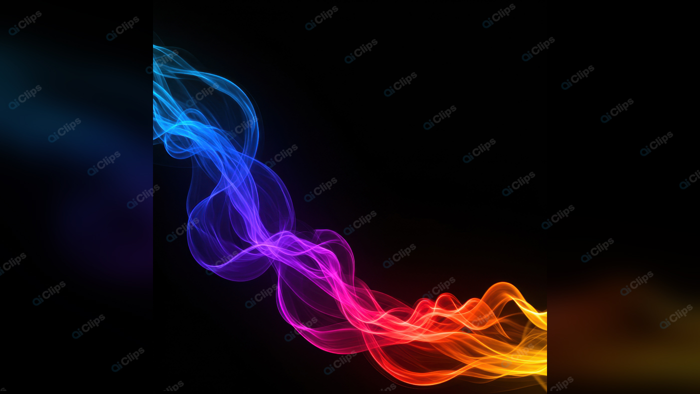 Colorful Abstract Smoke on Black Background