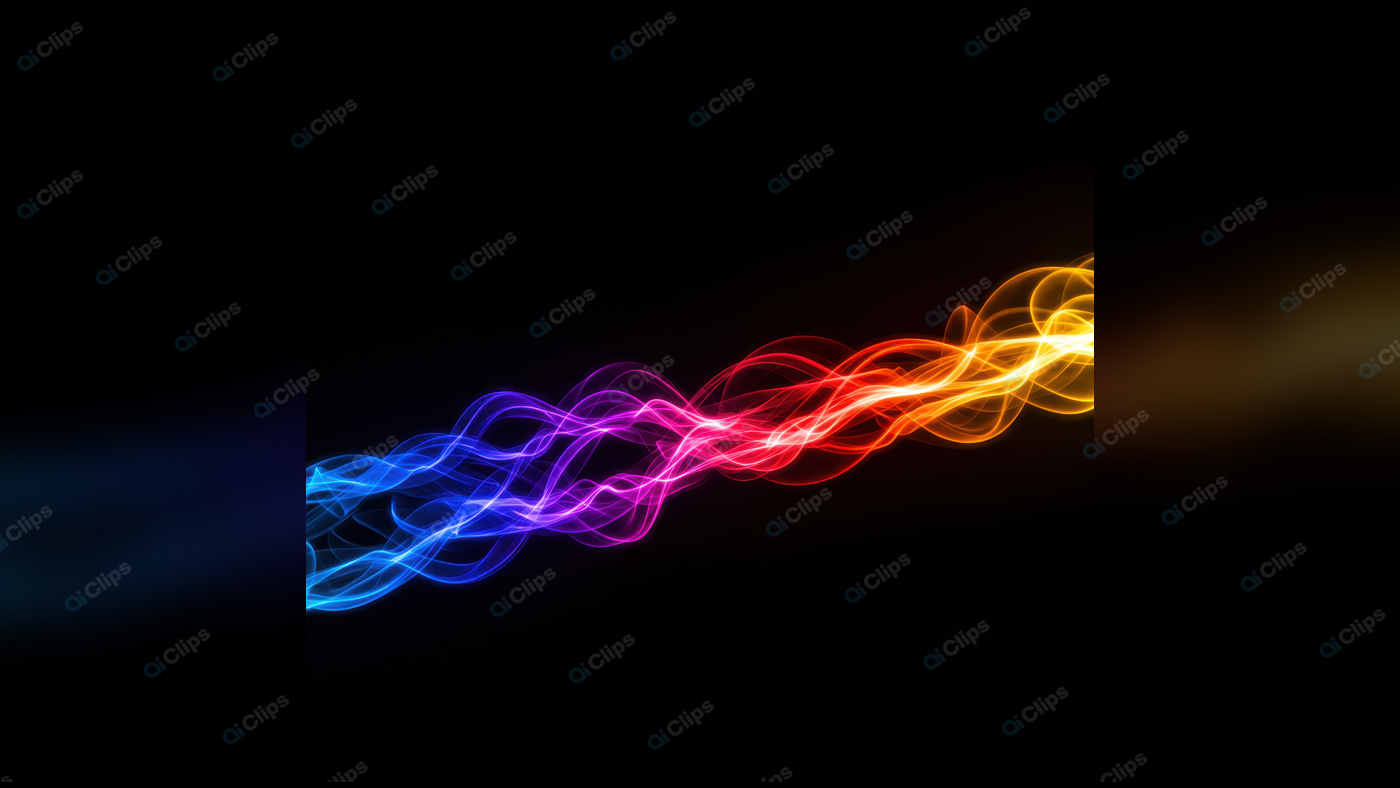 Colorful Neon Light Trails on Black Background