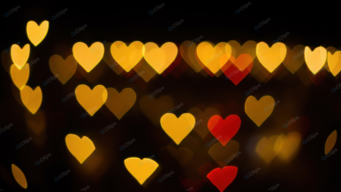 Heart-Shaped Bokeh Lights on Dark Background