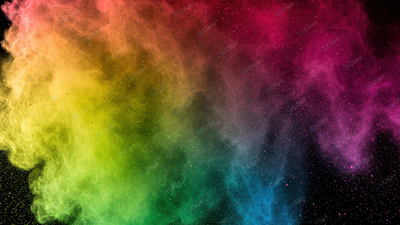 Vibrant Colorful Powder Explosion on Black Background