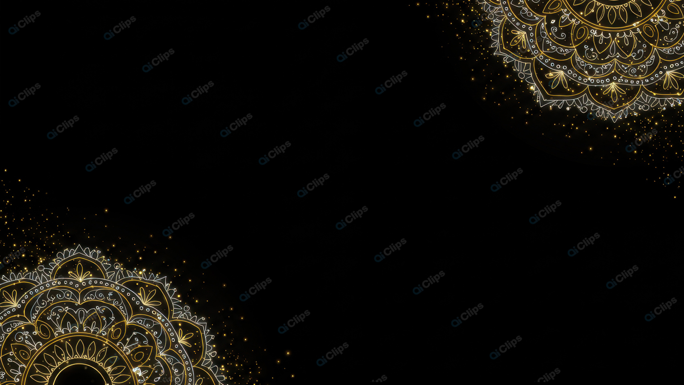 Golden Mandala Pattern on Black Background