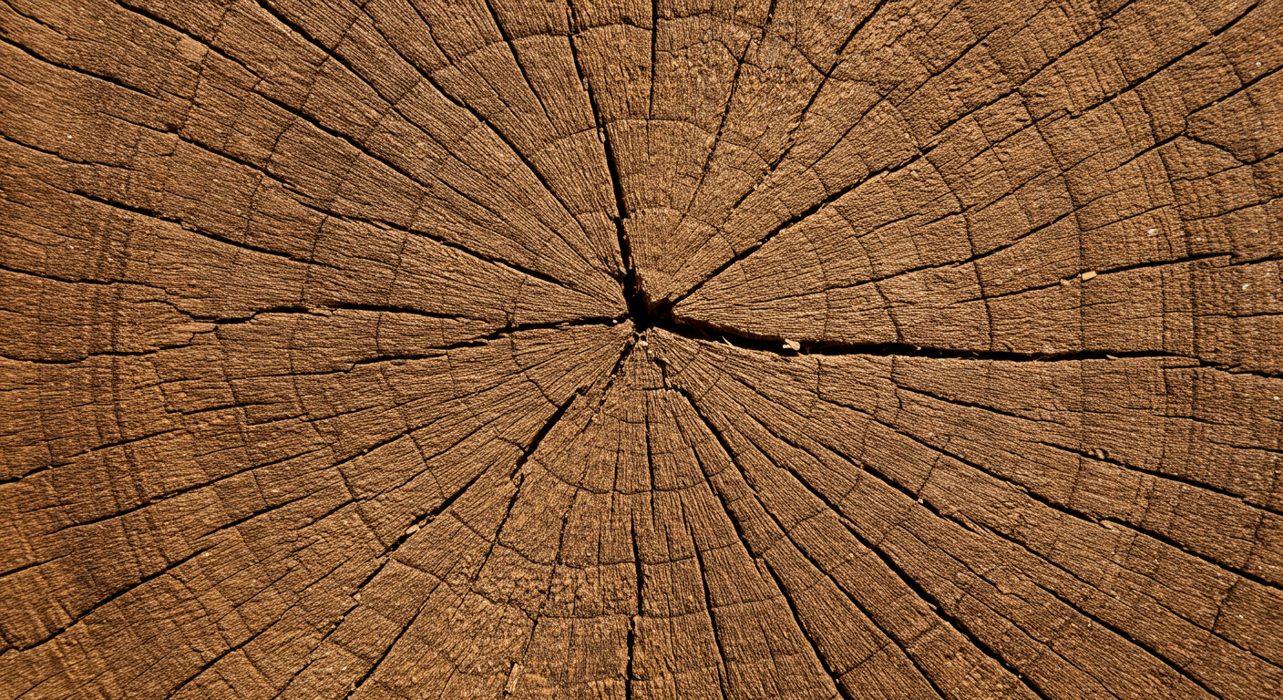 Weathered Tree Trunk with Prominent Growth Rings