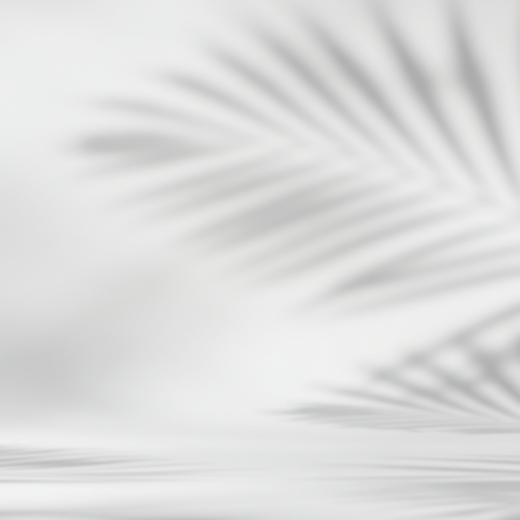 Tropical Palm Leaf Shadow on White Background
