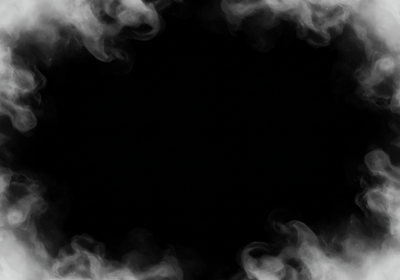 Mystical Black Smoke Frame with Dense Fog Elements