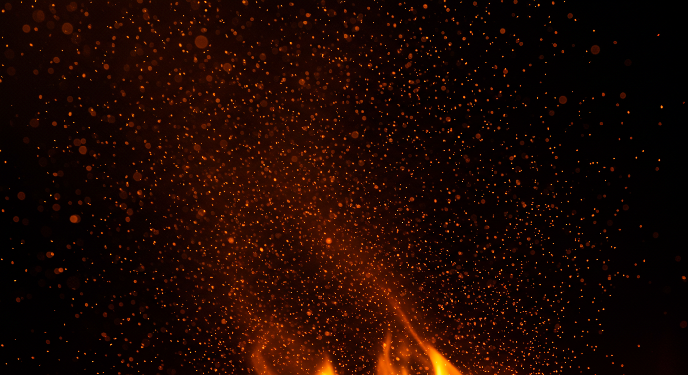 Fiery Sparks and Embers in Dark Background
