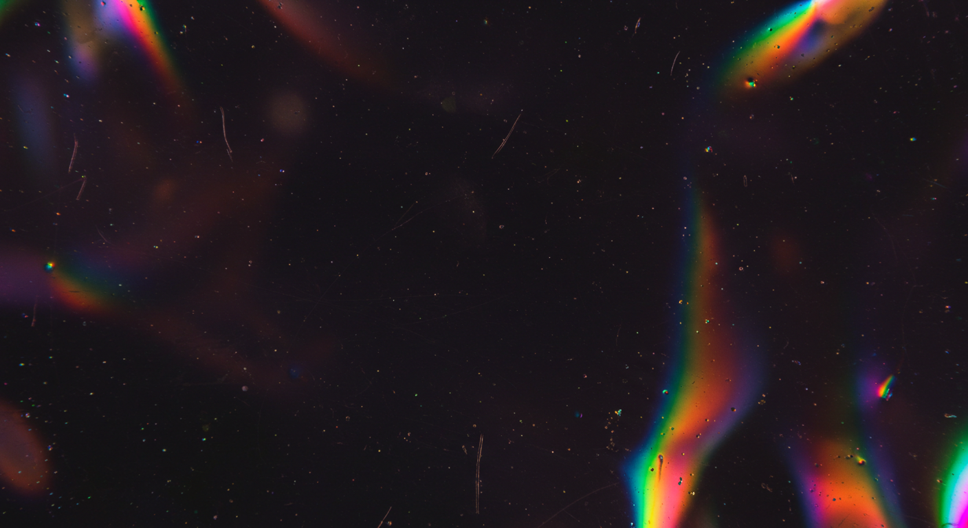 Abstract Dark Space with Rainbow Light Trails