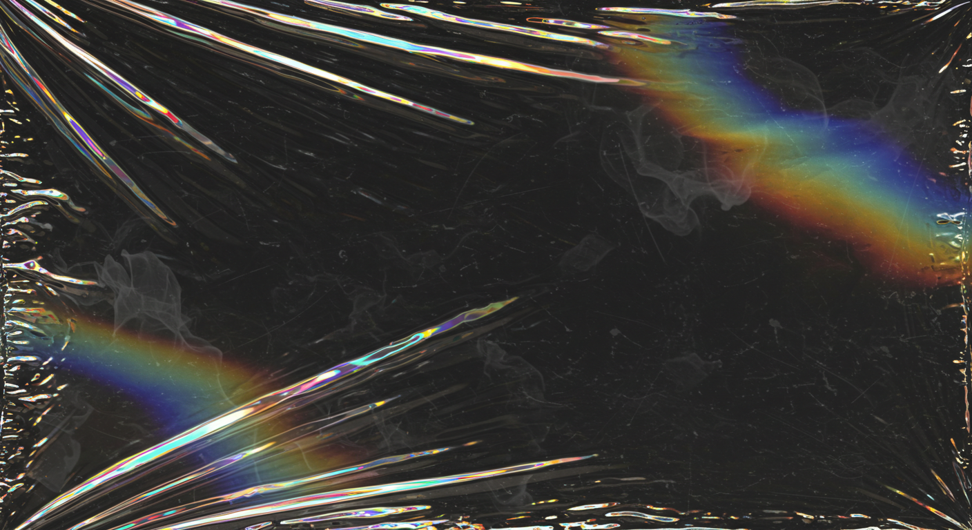 Colorful Light Spectrum on Black Plastic Film Background