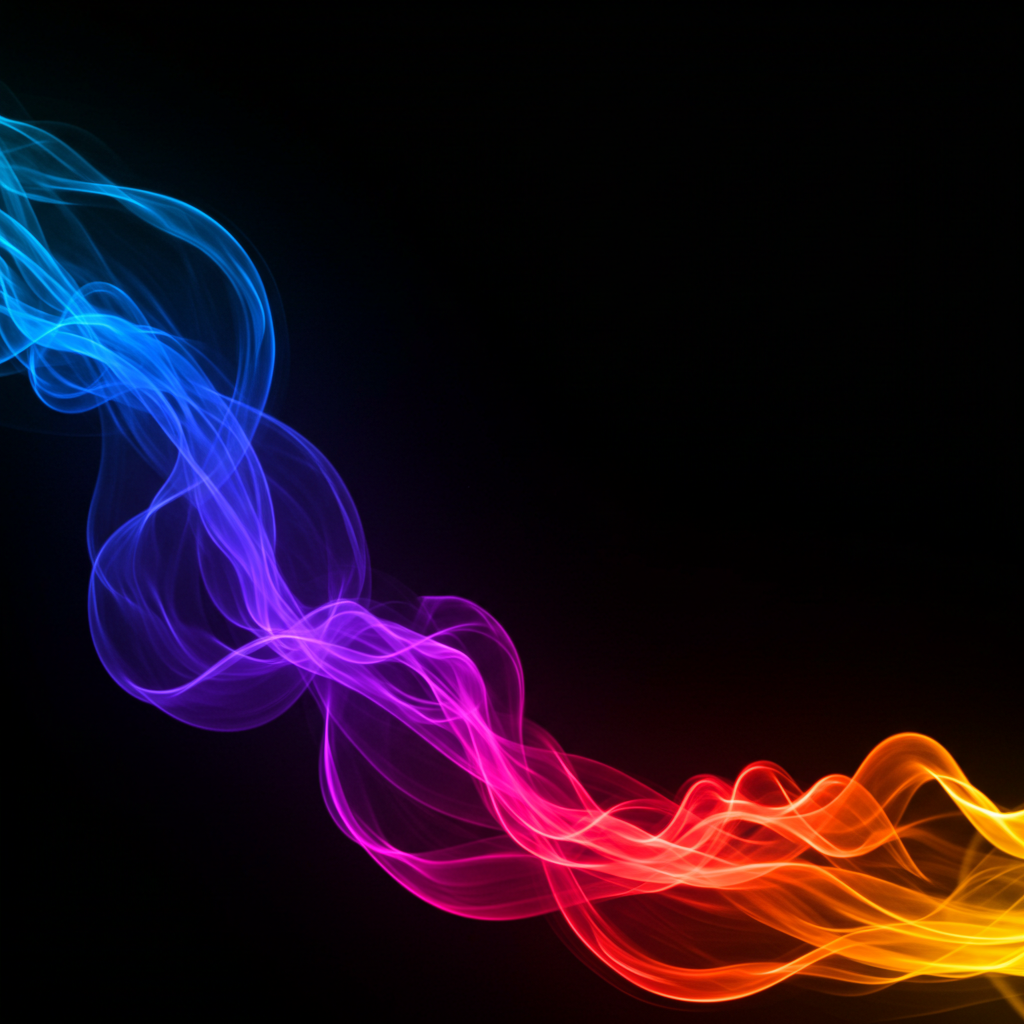 Colorful Abstract Smoke on Black Background