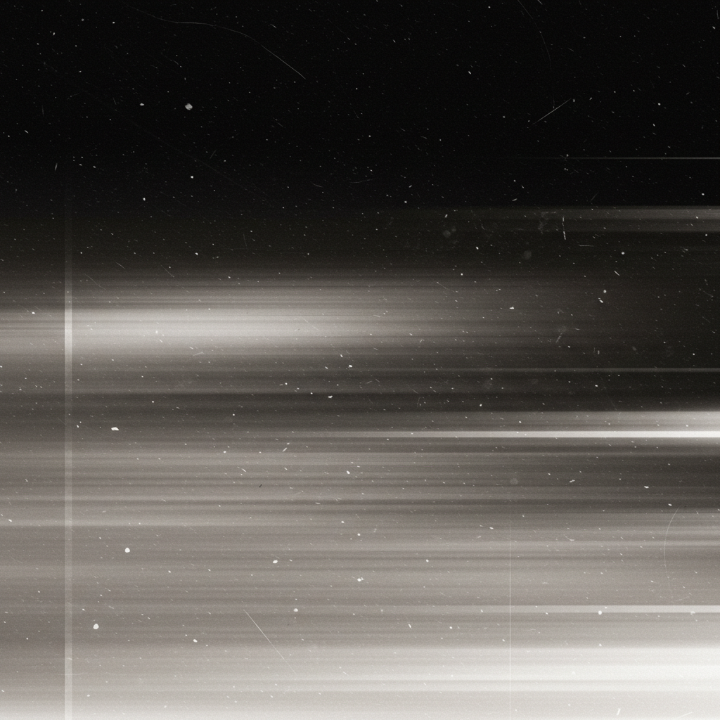 Digital Glitch Effect with Horizontal Lines and Space Particles