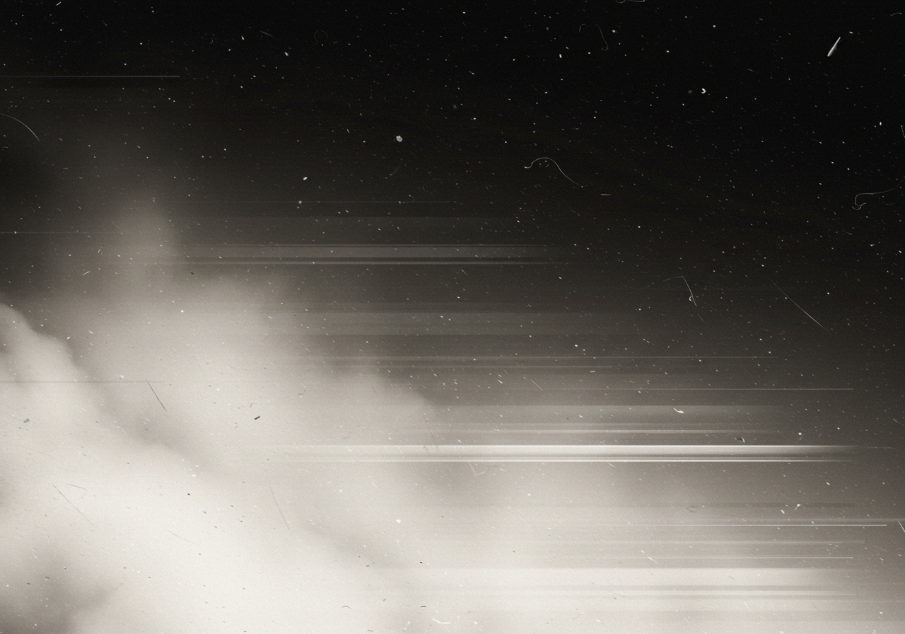 Retro Dust and Light Streaks in Black and White Abstract