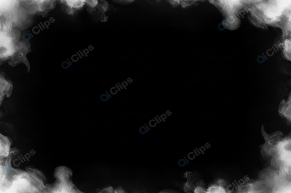 Smoke and Fog Border on Black Background