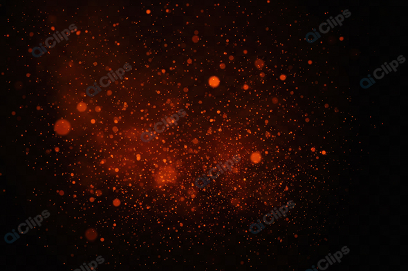 Glowing Orange Particles on Black Background
