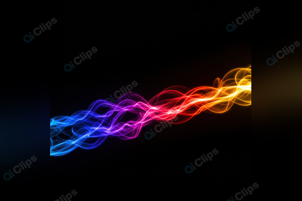 Colorful Neon Light Trails on Black Background