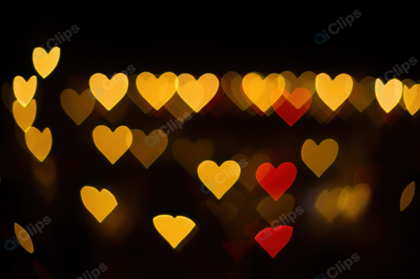 Heart-Shaped Bokeh Lights on Dark Background