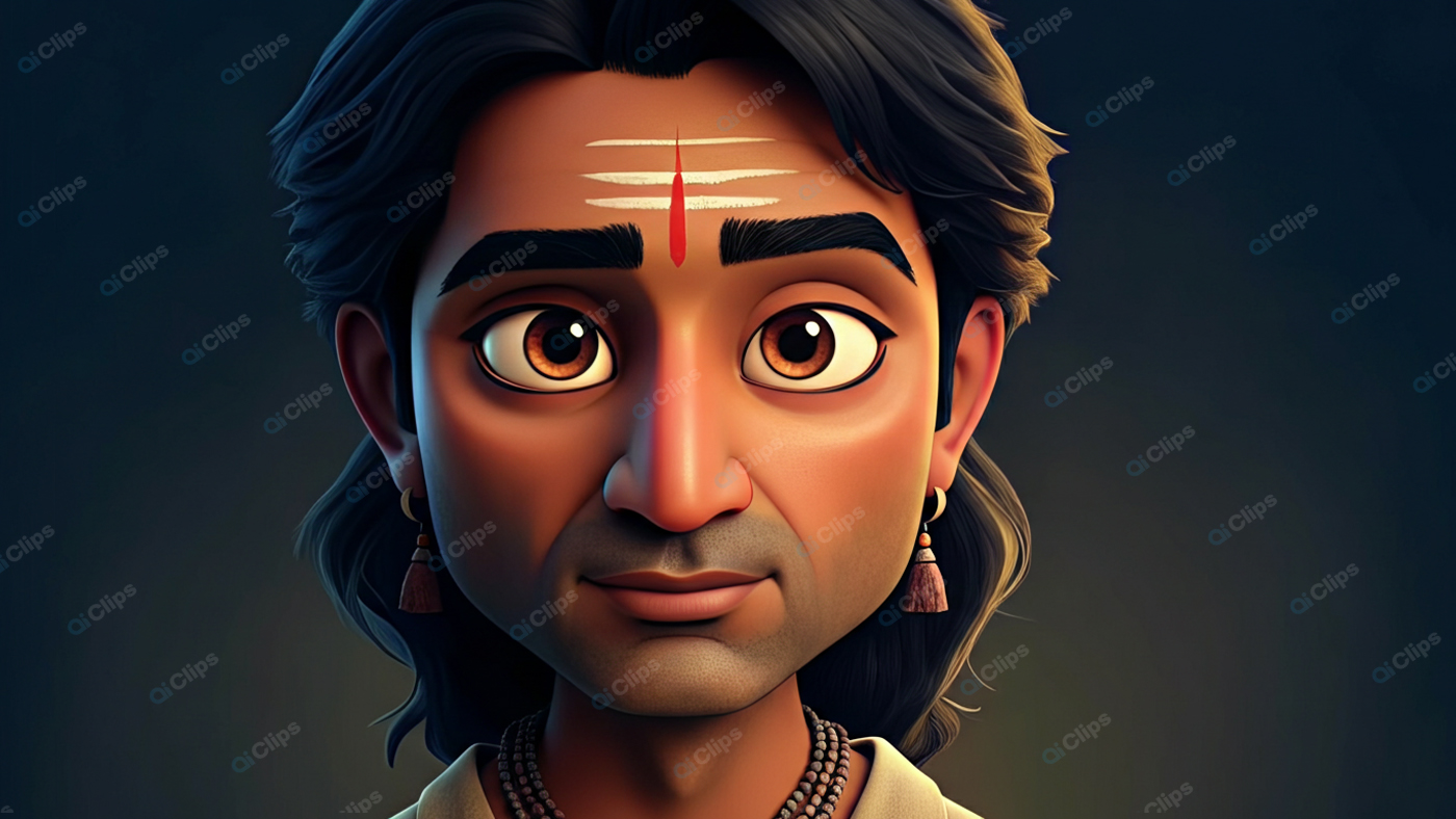 Ancient Warrior Character with Tika and Ornaments