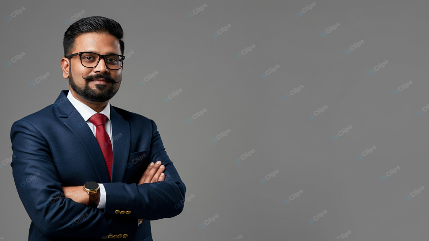Professional Businessman in Suit with Crossed Arms