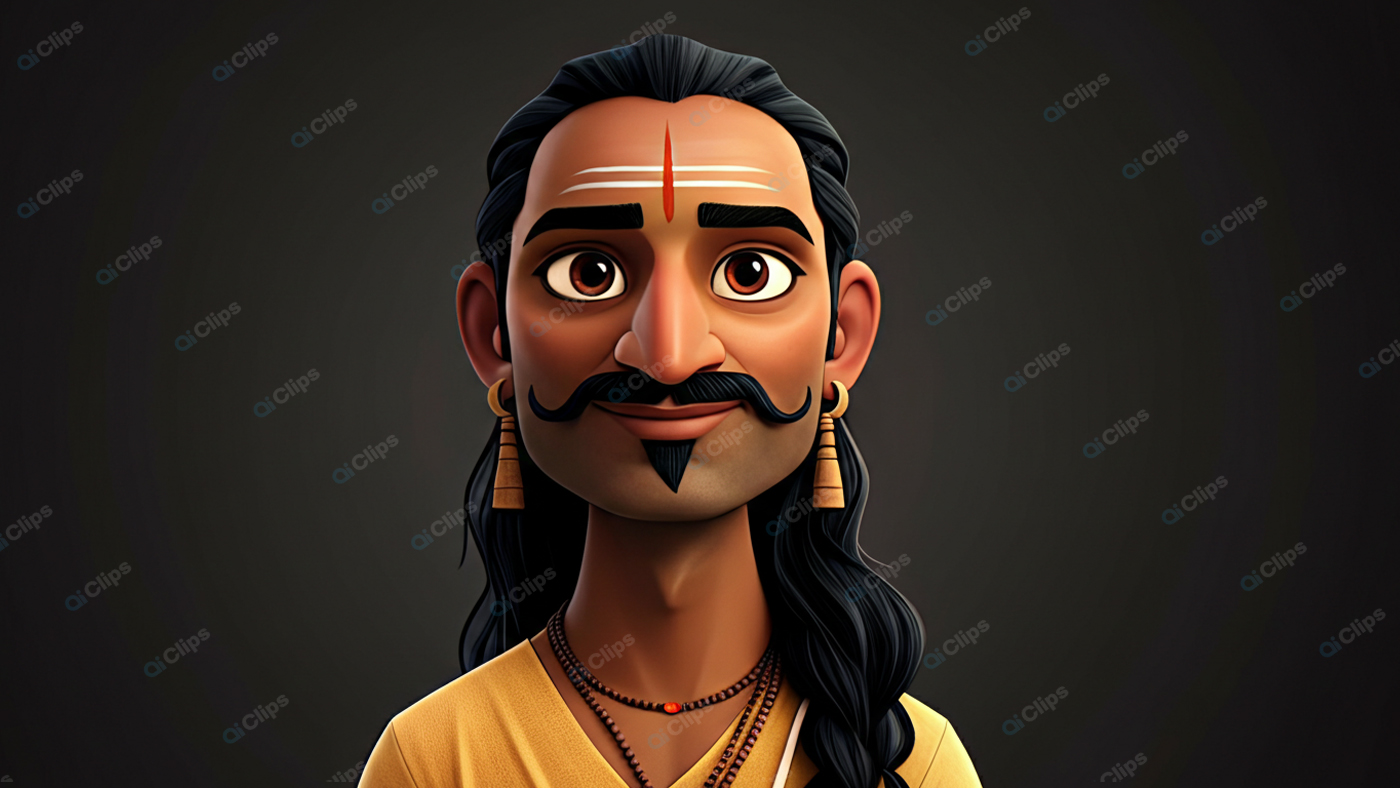 Traditional Indian Cartoon Character Portrait with Earrings