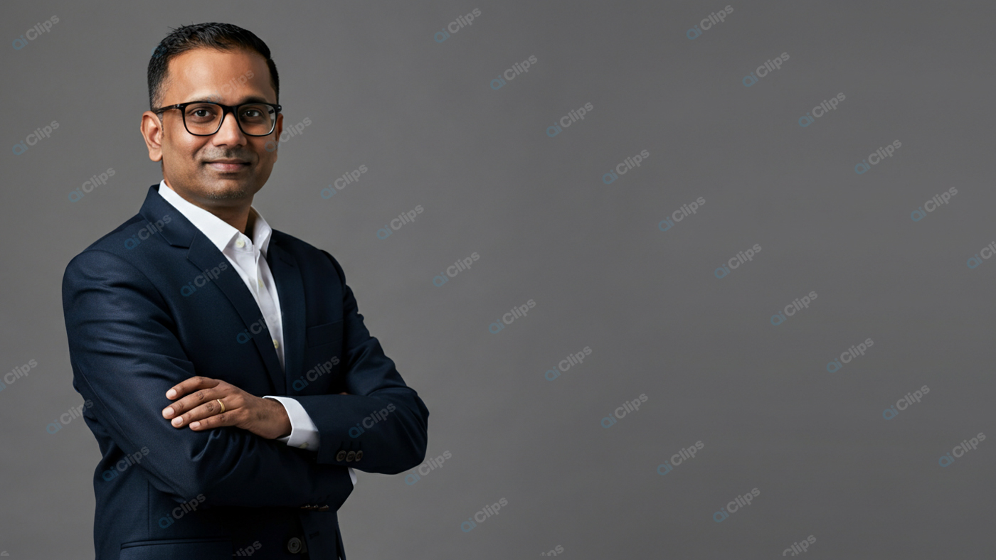 Professional Man in Business Suit with Arms Crossed