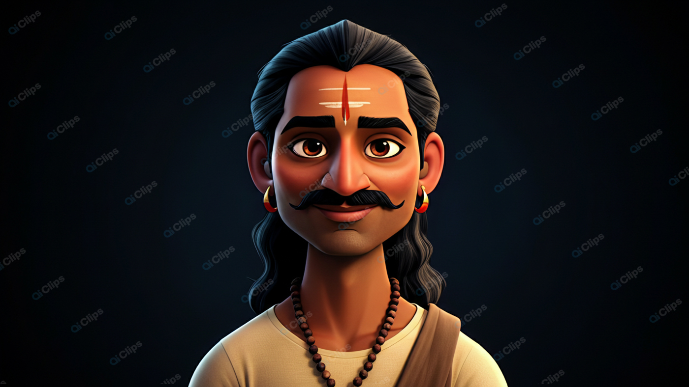 Animated Hindu Sage Character Portrait