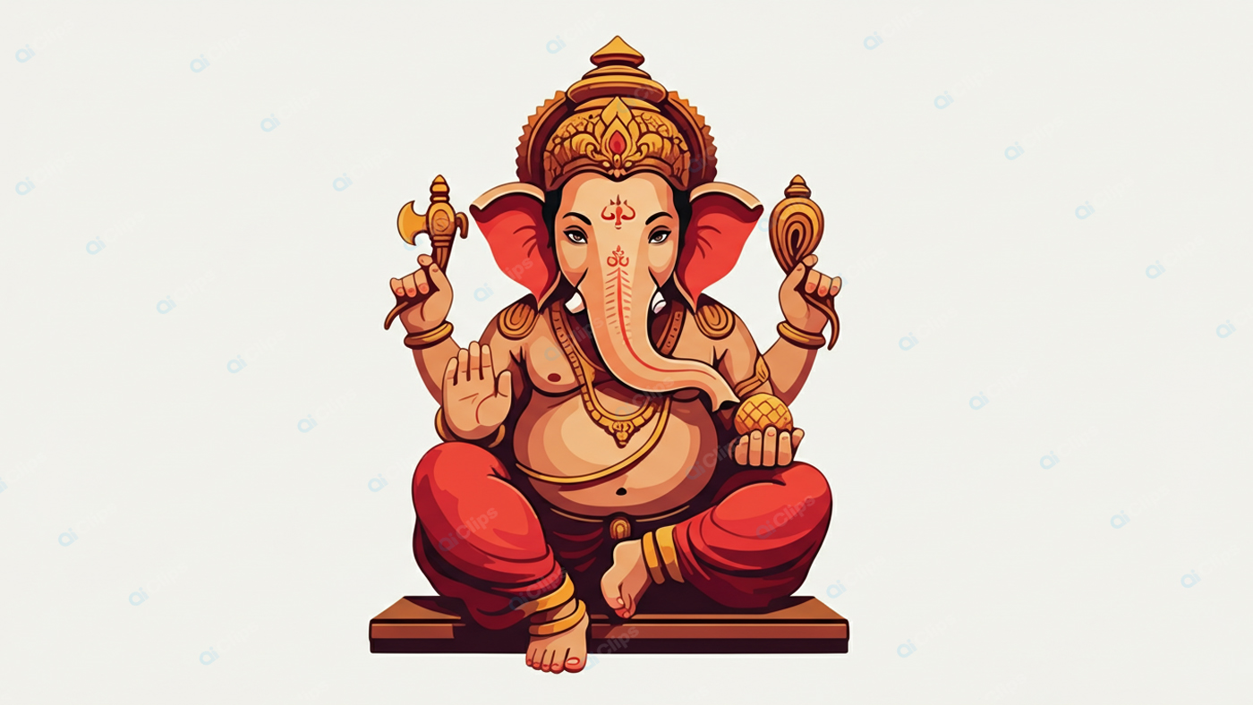 Lord Ganesha Hindu Deity Illustration