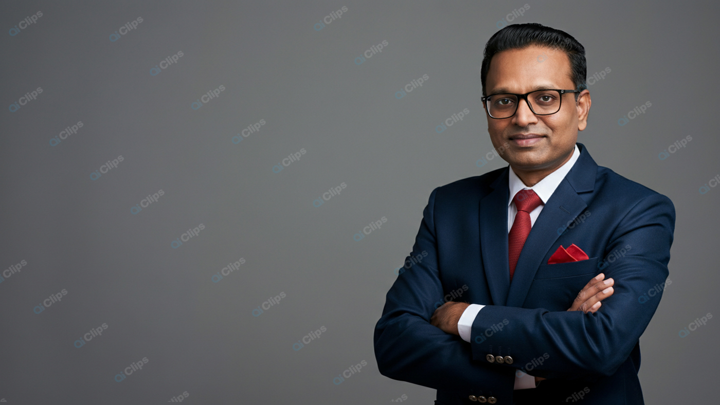 Corporate Professional in Business Suit with Confident Pose