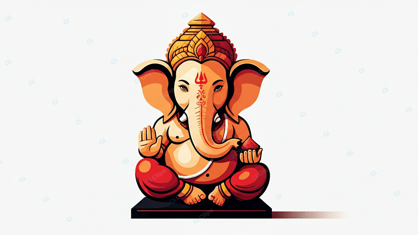 Ganesha Illustration in Vibrant Colors