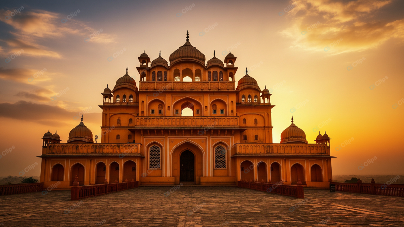 Majestic Indian Palace at Sunset