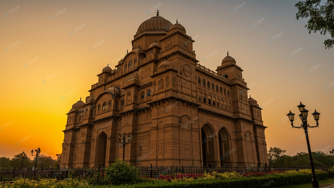 Majestic Historical Building at Sunset